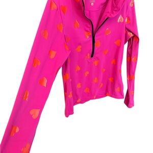 Goldbergh Fuchsia and Tangerine Heart Long Sleeve Top